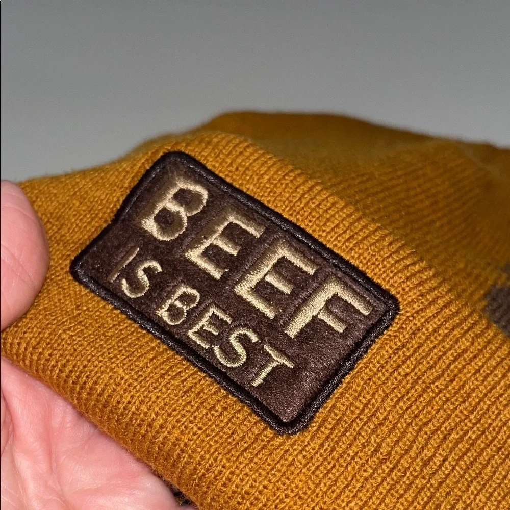 Vie Gear Beef Is Best Brown Knit Beanie OS